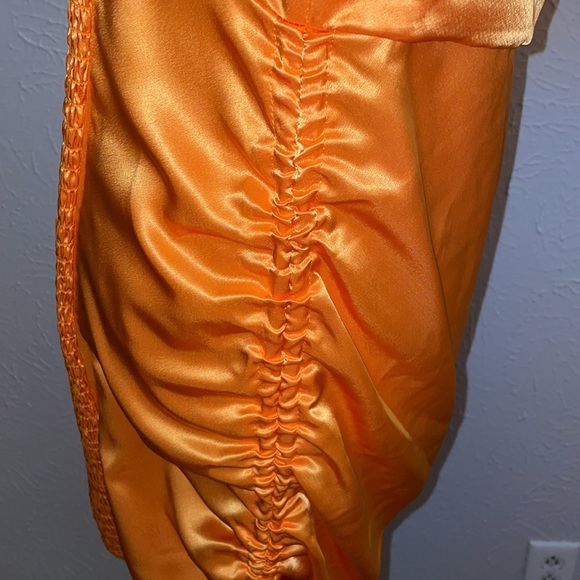 Wild Fable Orange Satin Bodycon Dress Large - Picture 8 of 14
